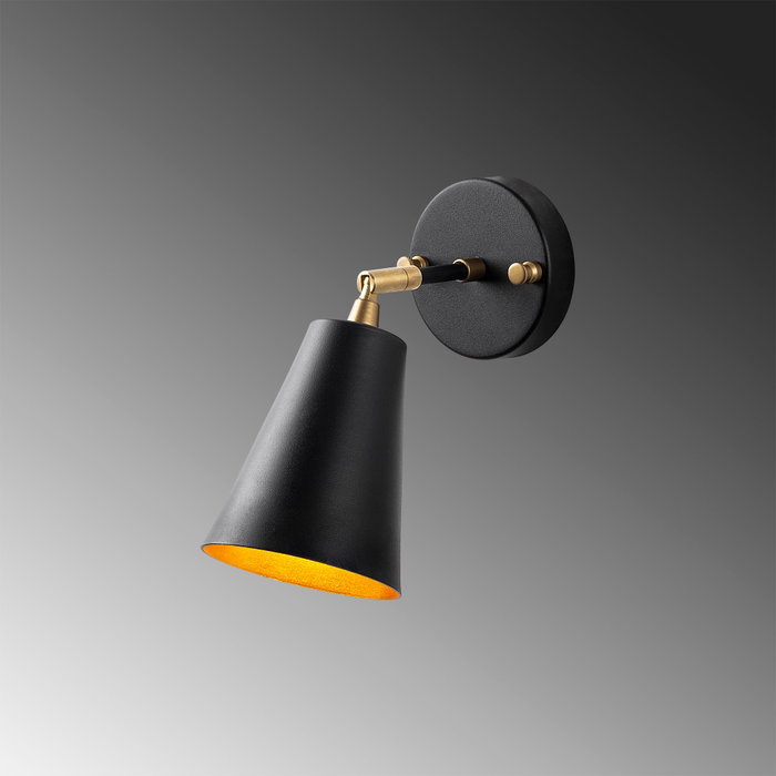 Opviq Evander Lámpara de Pared Negro y Oro